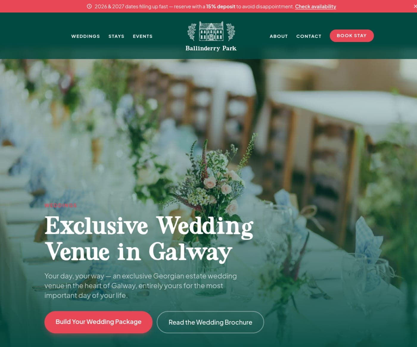 Weddings on ballinderrypark.com